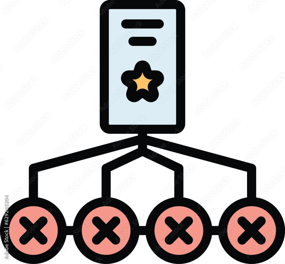 Poster two factor authentication icon outline vector. verification password. multi code color flat