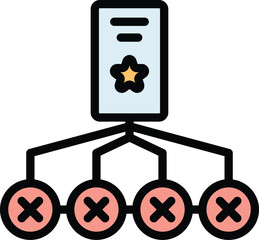 Two factor authentication icon outline vector. Verification password. Multi code color flat