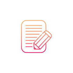 Pencil and document icon