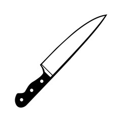 Chef knife on white background. Isolated illustration.