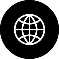 Flat Go to Web icon as globe or world symbol