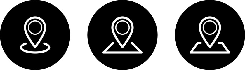 Set of flat icons of map pin point as a concept of place location