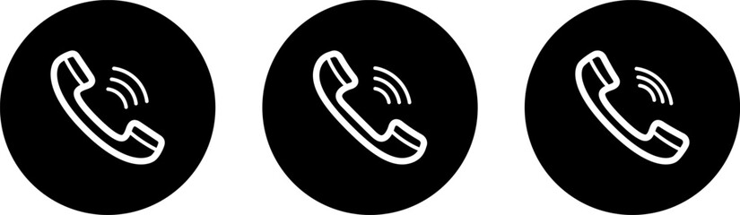 Set of flat phone icons as contact concept or call icon