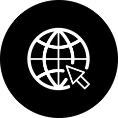 Flat Go to Web icon with cursor arrow symbol
