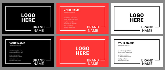 Colorful creative corporate business card design set