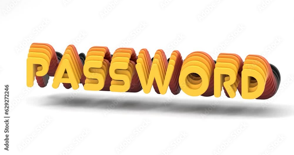 Poster 3d rendered animation of the orange word 