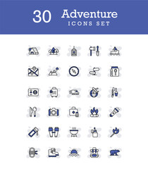 Adventure icons set design with white background stock illustration