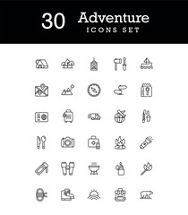 Adventure icons set design with white background stock illustration