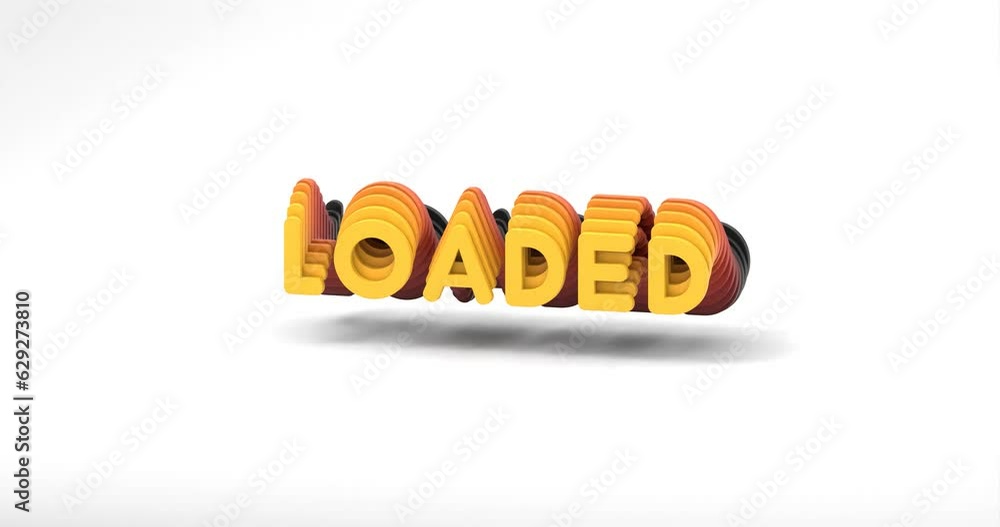 Aufkleber 3d-rendered looping animation of the gradient word loaded isolated on a white background