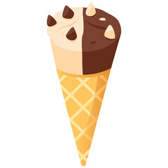 Choco Vanilla Ice Ice Cream 2D Color Illustrations