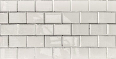 Obraz premium Texture of a white brick wall