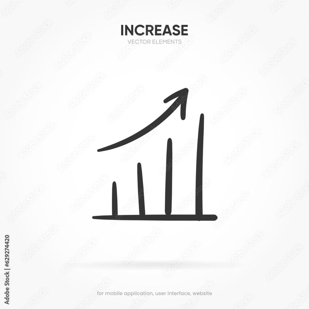 Poster financial analysis stats icon. growing graph. business chart. growths chart. progress bar. bar diagr