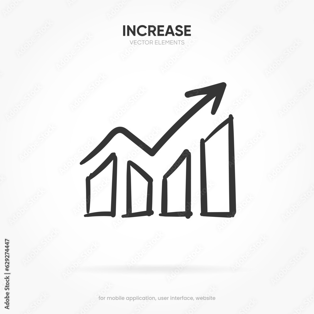 Poster financial analysis stats icon. growing graph. business chart. growths chart. progress bar. bar diagr