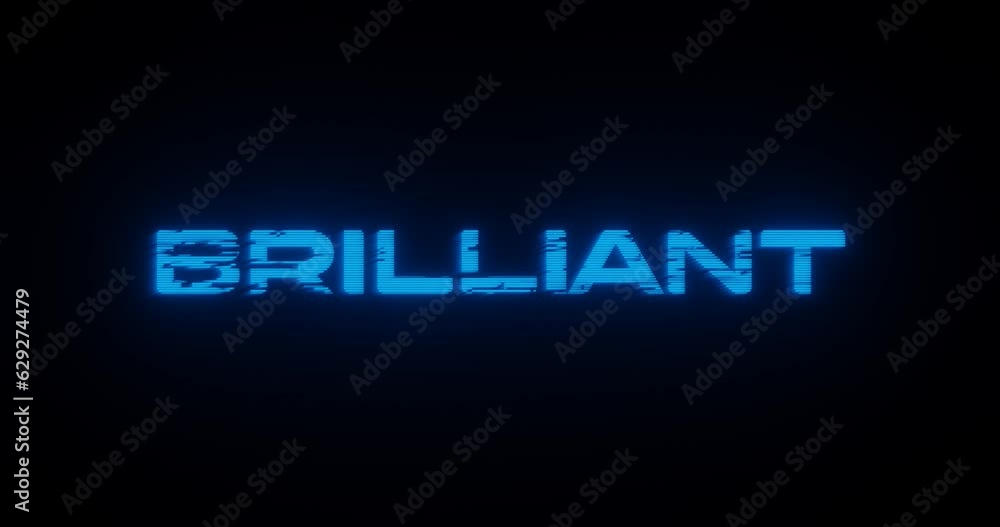 Poster illuminating text of brilliant word wallpaper design for intro