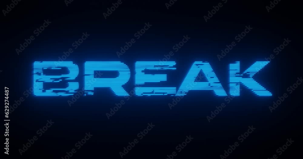 Poster illuminating text of break word wallpaper design for intro