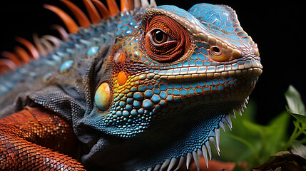 Fototapeta premium The Chameleon reptile in Gradation Color