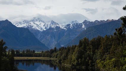 Fototapeta na wymiar Aerial view of Fiordland National Park and the Earl Mountains, New Zealand