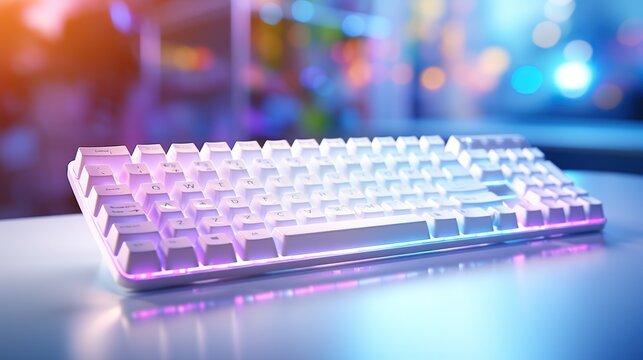 Keyboard with colorful RGB lights