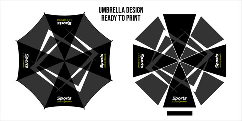 Umbrellas design, top view on white bacground, Opened Round rain umbrella printing vector illustration © Zultiar