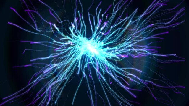 Magic ball, moving particles, electricity.