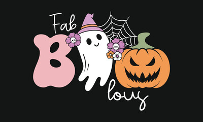 Halloween Pumpkin Boo Vector T-shirt Design