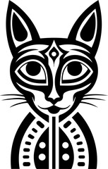 Fototapeta na wymiar The cat tribal graphic is a dynamic and stylized representation of feline grace, merging intricate patterns with the allure of wild cats