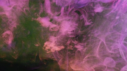 Illustration of a pink smoke against a starry night sky