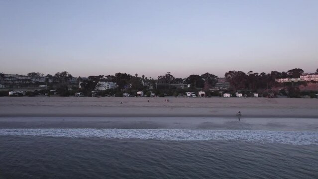 Aerial video of Doheny State Beach, Dana Point, California