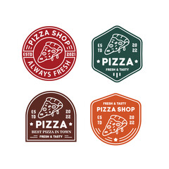 Fototapeta na wymiar vintage logo Vector minimalis pizza for food and cafe
