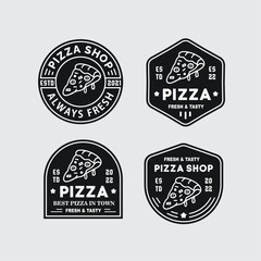 vintage logo Vector minimalis pizza for food and cafe