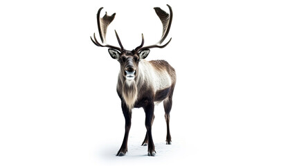 A Reindeer isolated on white background. Generative Ai