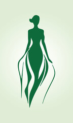 girl logo icon vector illustration template illustration design illustration woman style symbol silhouette woman. standing girl logo.