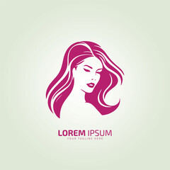 woman logo icon lady style vector illustration young girl logo design template feminine symbol.