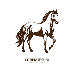 Fototapeta na wymiar horse standing logo icon vector illustration design template silhouette isolated symbol yellow horse.