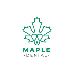 Obraz premium maple leaf dental icon logo illustration