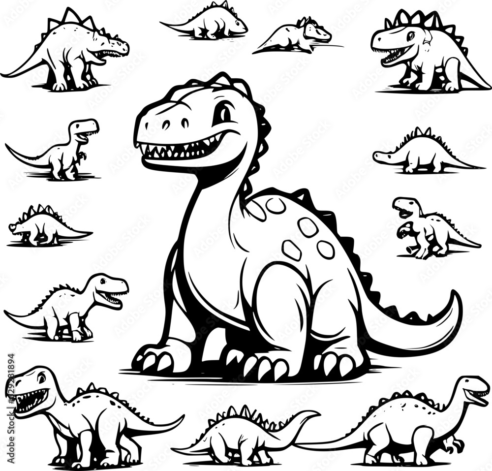 Canvas Prints Dinosaur Cartoon