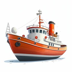 Fototapeta premium Ship Isolated on White Background. Generative ai