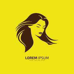 woman logo icon lady style vector young girl logo design illustration template illustration feminine symbol.