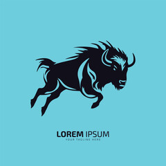bull logo icon silhouette bison, ox logo symbol style bull vector buffalo logo vector silhouette isolated black bull