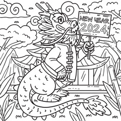 Year of the Dragon Chinese Outfit Kids Coloring 
