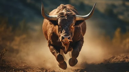 Foto op Plexiglas bull is angry in the forest © vie_art