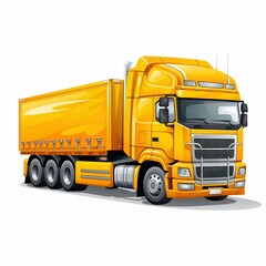 Bright Cartoon Transportation Truck Isolated on White Background. Generative ai
