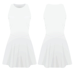 White tennis dress. vector illustration