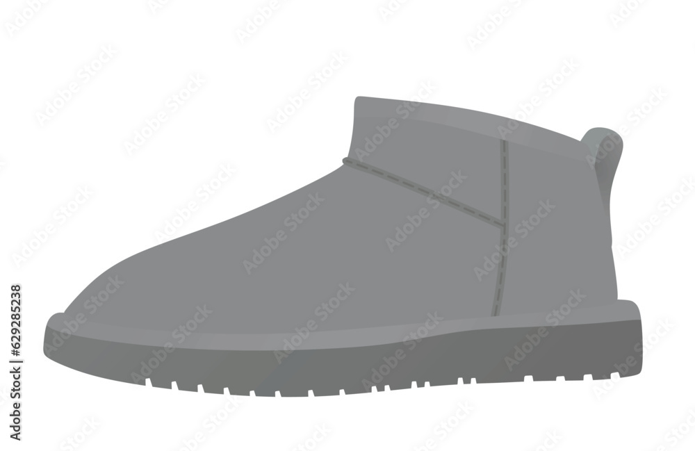 Canvas Prints Grey chunky snow  boot. vector