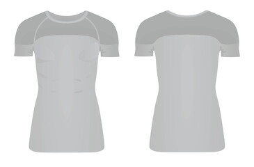 Grey  u neck t shirt. vector illustration
