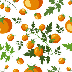 pattern with yellow  tomatoes  vector illustration