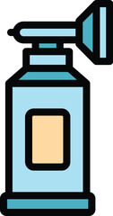 Pulse tank icon outline vector. Medical oxygen. Home equipment color flat