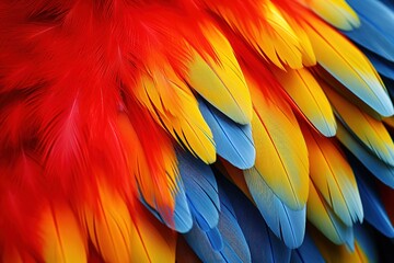 Obraz premium Colorful macaw feathers