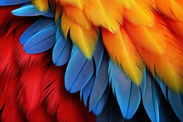 Fototapeta premium Blue and yellow macaw feathers