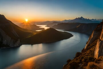 sunrise over the lake